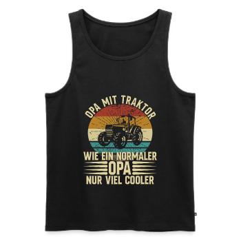 Opa Mit Traktor - Landwirt - Männer Premium Bio Tank Top - Schwarz - Vorne - AI Model Male 178 light (178cm)