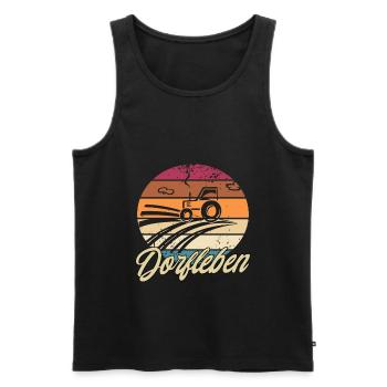Dorfleben Traktor Felder Landwirt - Männer Premium Bio Tank Top - Schwarz - Vorne - AI Model Male 178 light (178cm)