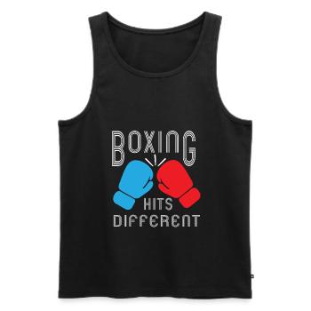 Boxe Boxer Gants de boxe Boxing Club de boxe Club de boxe - Débardeur bio Premium Homme - noir - Devant - AI Model Male 178 light (178cm)