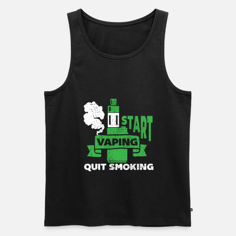 E-Zigarette E-Shisha Dampf Liquid - Männer Premium Bio Tank Top - Schwarz