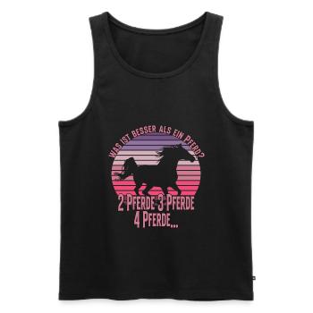Was Ist Besser Als Ein Pferd? Pferde Spruch - Männer Premium Bio Tank Top - Schwarz - Vorne - Michal (187cm)