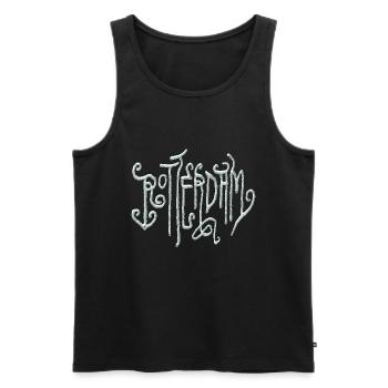 Rotterdam - Men's Premium Organic Tank Top - black - Front - Michal (187cm)