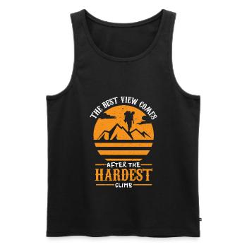 Climbing Climbers Mountains Climbing Wall Kletterdad - Men's Premium Organic Tank Top - black - Front - AI Model Male 178 light (178cm)