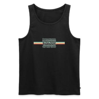 I wonder if my bike thinks of me too - Männer Premium Bio Tank Top - Schwarz - Vorne - Michal (187cm)