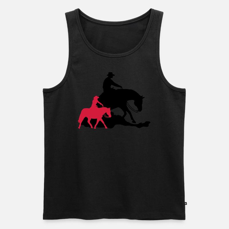 Reining vs Ranch Riding - Männer Premium Bio Tank Top - Schwarz
