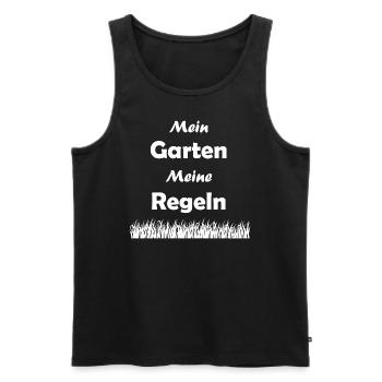 Mein Garten Meine Regeln Gärtner Gartenarbeit - Männer Premium Bio Tank Top - Schwarz - Vorne - AI Model Male 178 light (178cm)