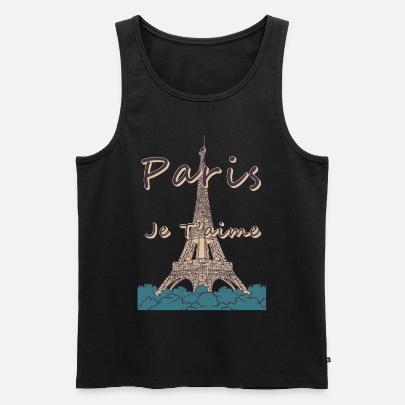 Paris Je Taime Eiffelturm Pariser Frankreich - Männer Premium Bio Tank Top - Schwarz