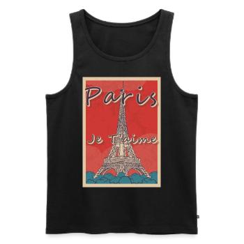 Eiffelturm Paris Ich Liebe Dich Frankreich - Männer Premium Bio Tank Top - Schwarz - Vorne - Michal (187cm)