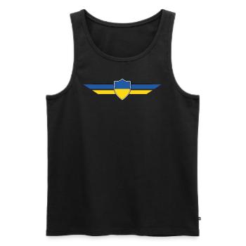 Ukraine Fan - Men's Premium Organic Tank Top - black - Front - Michal (187cm)