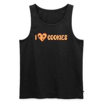 I love Cookies - Christmas Chocolate Cookie - Men's Premium Organic Tank Top - black - Front - AI Model Male 178 light (178cm)