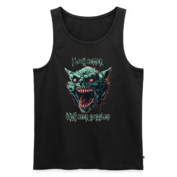 Dämonen-Ghul-Bierbrille - Männer Premium Bio Tank Top - Schwarz - Vorne - AI Model Male 178 light (178cm)