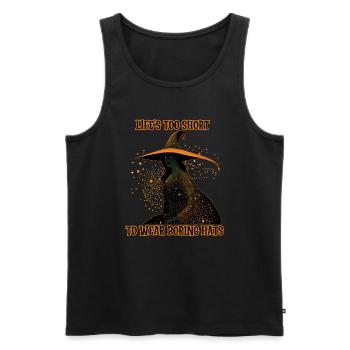 Hexe, das Leben ist zu kurz, um Noring-Hüte zu tragen, - Männer Premium Bio Tank Top - Schwarz - Vorne - Michal (187cm)