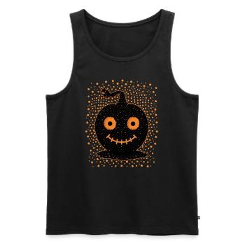Niedlicher Black Jack o Laterne Kürbis, Halloween, - Männer Premium Bio Tank Top - Schwarz - Vorne - Michal (187cm)