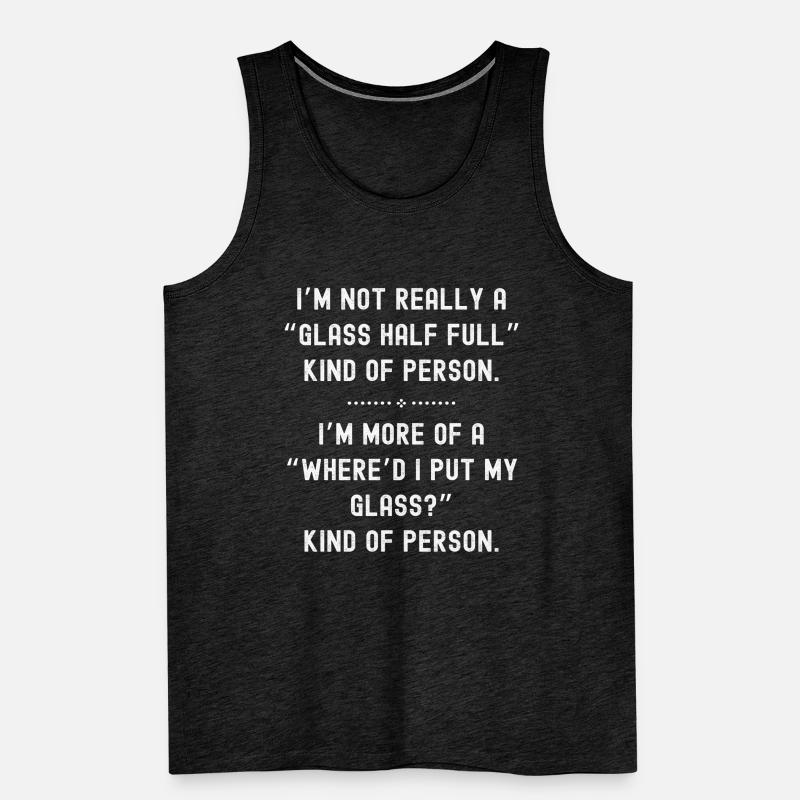 Glas halb voll oder leer Männer Premium Bio Tank Top