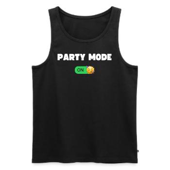 Mode Fête activé | Maintenant, la fête continue - Débardeur bio Premium Homme - noir - Devant - AI Model Male 178 light (178cm)