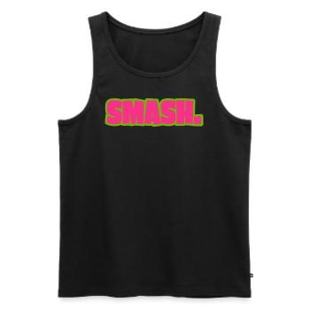 SMASH TEE - Männer Premium Bio Tank Top - Schwarz - Vorne - Michal (187cm)