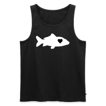 Karpfen Liebe Herz Fische Angeln Geschenk - Männer Premium Bio Tank Top - Schwarz - Vorne - Michal (187cm)