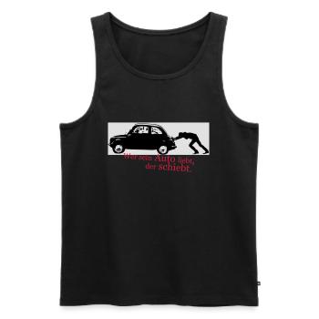 Wer sein auto liebt - Männer Premium Bio Tank Top - Schwarz - Vorne - Michal (187cm)