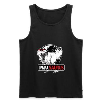 Papasaurus for every dad for Father's Day T-Rex - Men's Premium Organic Tank Top - black - Front - Michal (187cm)