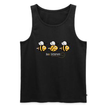 Be different - be yourself - Biene - Bee - 3C - Männer Premium Bio Tank Top - Schwarz - Vorne - Michal (187cm)