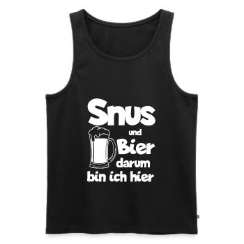 Snus Tabak Nikotin Schweden - Männer Premium Bio Tank Top - Schwarz - Vorne - AI Model Male 178 light (178cm)