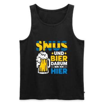 Snus Tabak Nikotin - Männer Premium Bio Tank Top - Schwarz - Vorne - AI Model Male 178 light (178cm)