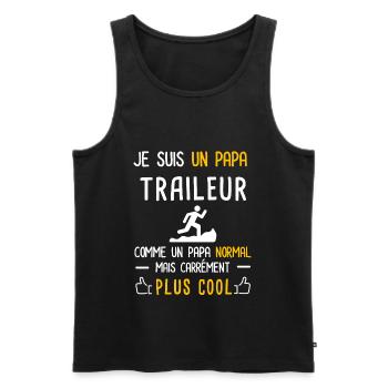 je suis un papa traileur cadeau père trail - Débardeur bio Premium Homme - noir - Devant - Michal (187cm)
