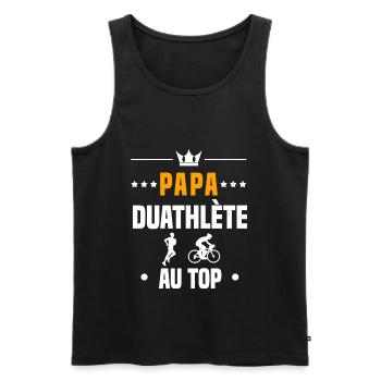 papa duathlète au top cadeau papa duathlon - Débardeur bio Premium Homme - noir - Devant - Michal (187cm)