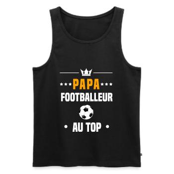 papa footballeur au top cadeau papa football - Débardeur bio Premium Homme - noir - Devant - Michal (187cm)