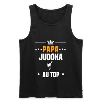 papa judoka au top cadeau papa judo - Débardeur bio Premium Homme - noir - Devant - Michal (187cm)