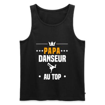 papa danseur au top cadeau papa danse - Débardeur bio Premium Homme - noir - Devant - Michal (187cm)