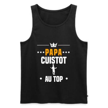 papa cuistot au top cadeau papa cuisine - Débardeur bio Premium Homme - noir - Devant - Michal (187cm)