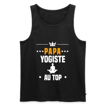 papa yogiste au top cadeau papa yoga - Débardeur bio Premium Homme - noir - Devant - Michal (187cm)