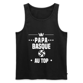 papa basque au top lauburu croix papa pays basque - Débardeur bio Premium Homme - noir - Devant - Michal (187cm)