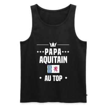 papa aquitain homme au top papa aquitaine - Débardeur bio Premium Homme - noir - Devant - Michal (187cm)