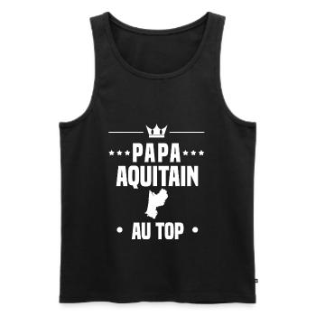 papa aquitain région au top papa aquitaine - Débardeur bio Premium Homme - noir - Devant - Michal (187cm)