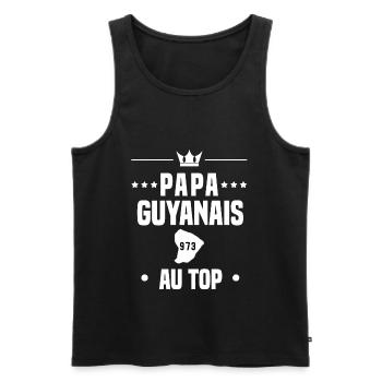 papa guyanais 973 au top papa guyane - Débardeur bio Premium Homme - noir - Devant - Michal (187cm)