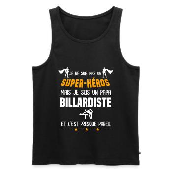 papa billardiste super héros père billard - Débardeur bio Premium Homme - noir - Devant - Michal (187cm)