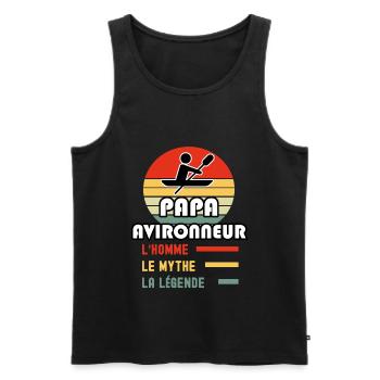 papa avironneur homme mythe légende vintage aviron - Débardeur bio Premium Homme - noir - Devant - Michal (187cm)