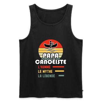 papa canoëiste homme mythe légende vintage canoë - Débardeur bio Premium Homme - noir - Devant - Michal (187cm)