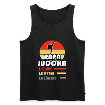 papa judoka homme mythe légende vintage judo - Débardeur bio Premium Homme - noir - Devant - Michal (187cm)