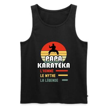 papa karatéka homme mythe légende vintage karaté - Débardeur bio Premium Homme - noir - Devant - Michal (187cm)