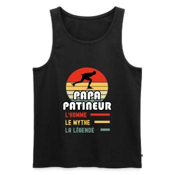 papa patineur homme mythe légende vintage patinage - Débardeur bio Premium Homme - noir - Devant - Michal (187cm)