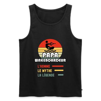 papa wakeboardeur homme mythe légende wakeboard - Débardeur bio Premium Homme - noir - Devant - Michal (187cm)