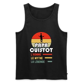 papa cuistot homme mythe légende papa cuisine - Débardeur bio Premium Homme - noir - Devant - Michal (187cm)