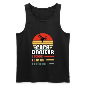 papa danseur homme mythe légende papa danse - Débardeur bio Premium Homme - noir - Devant - Michal (187cm)