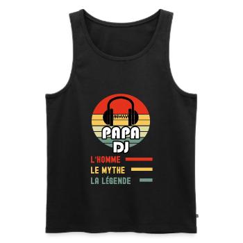 papa DJ homme mythe légende papa dj - Débardeur bio Premium Homme - noir - Devant - Michal (187cm)