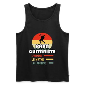 papa guitariste homme mythe légende papa guitare - Débardeur bio Premium Homme - noir - Devant - Michal (187cm)
