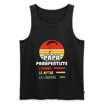 papa parapentiste homme mythe légende parapente - Débardeur bio Premium Homme - noir - Devant - Michal (187cm)