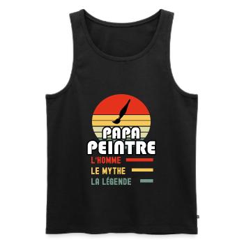 papa peintre homme mythe légende papa peinture - Débardeur bio Premium Homme - noir - Devant - Michal (187cm)